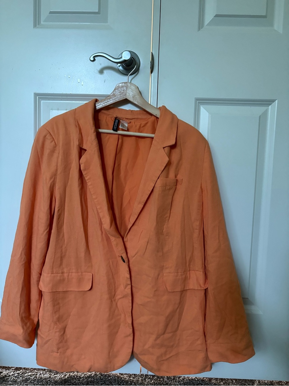 Women's Line Orange Single-Button Blazer